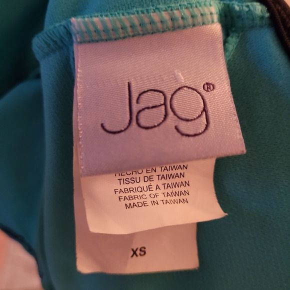 Jag Teal and Black Bathing Suit Tankini Top Extra Small - Picture 3 of 3